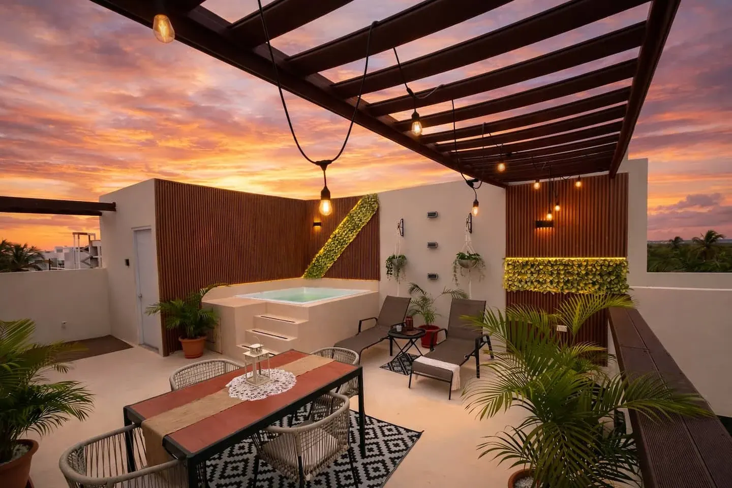 Terraza de Galería al atardecer